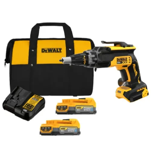 Kit Parafusadeira Drywall 1/4'' Brushless 2 Baterias 20V 1.7Ah Powerstack DeWalt DCF630