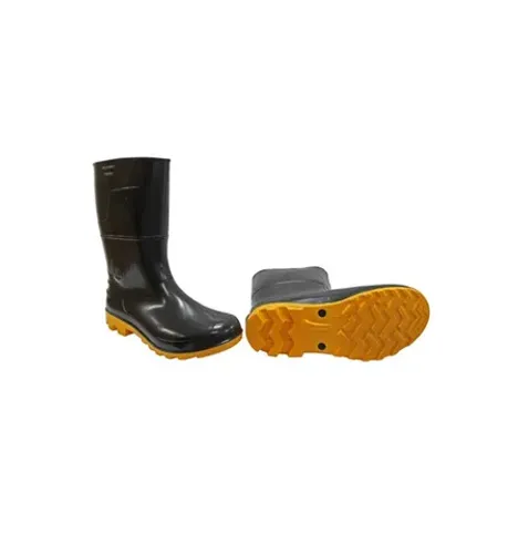 Bota Pvc Preta C/solado Amarelo 37 Bfh2047