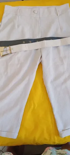 Calça tecido G com cinto