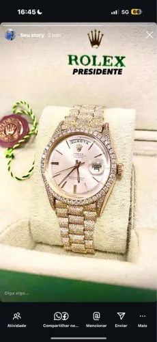Rolex Presidente Ouro 18k e Diamantes 