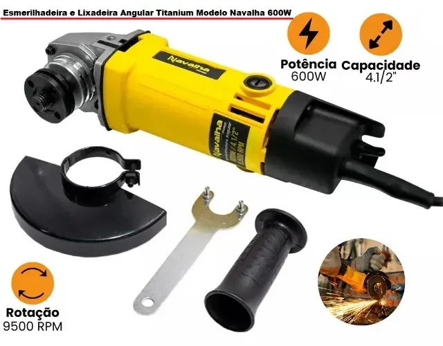 Esmerilhadeira e Lixadeira Angular 4.1 Titanium 600W 220V com Garantia