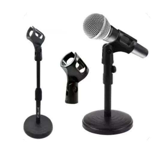 Suporte Pedestal de Microfone para Mesa 34cm