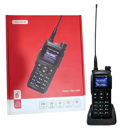 Rádio Comunicador HT Tomate UV28 = Baofeng VHF UHF escuta aviação 10W alta potência