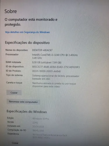 Computador Intel Core i3 - 8GB RAM - 3.40GHz