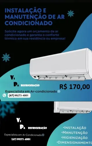 INSTALAÇÃO, LIMPEZA E HIGIENIZAÇÃO AR CONDICIONADO