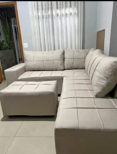 Sofá de Canto com Puff novo lacrado 