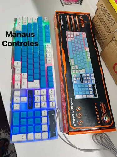 Teclado gamer USB Lehmox azul