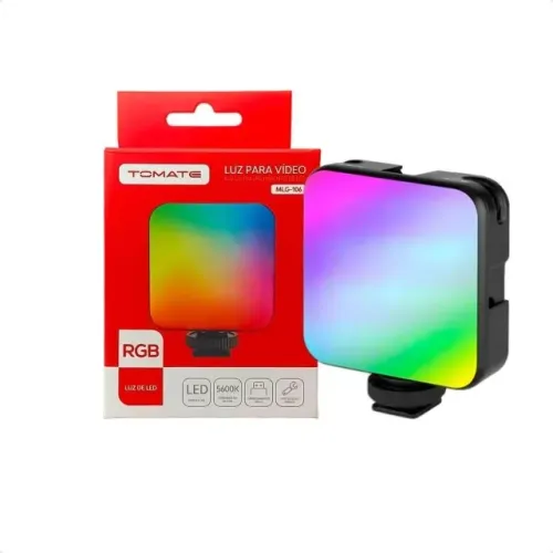 Luz para Fotos e Vídeos Led RGB Recarregável - Tomate - MLG-106