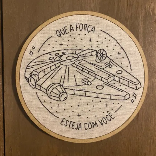 Quadro Bordado Star Wars - Que a Força esteja com você!