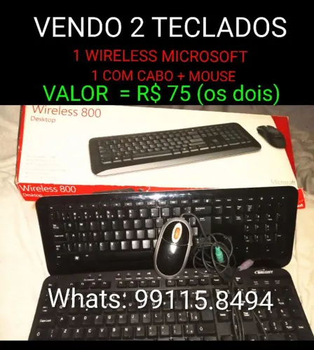TECLADOS WIRELESS* = R$ 45