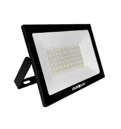 Refletor Led Slim 100w 6500k Preto 03267 Ourolux