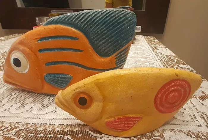 Conjunto de Peixes em cerâmica decorativos