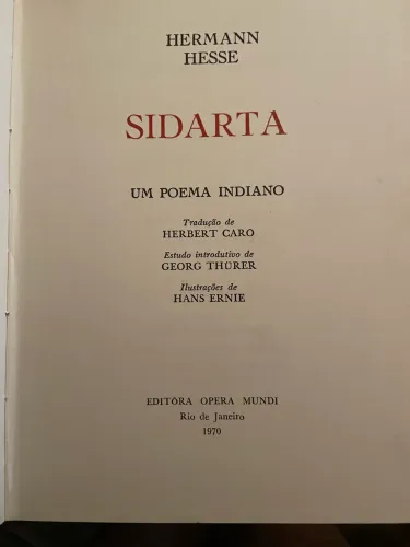 Livro da Biblioteca dos Prêmios Nobel da Literatura, Sidarta, 1970