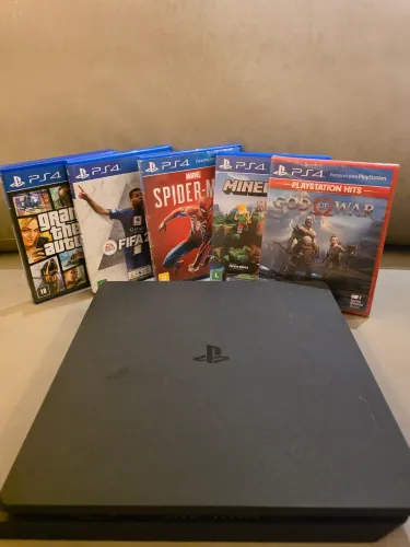 Play Station 4 _ Slim _ + 5 Jogos