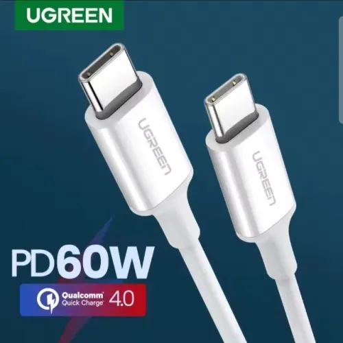 Cabo UGREEN 60W Tipo C para Tipo C 1M Carregamento Rápido - Novo