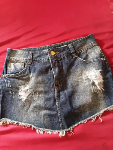 Mini saia jeans número 38