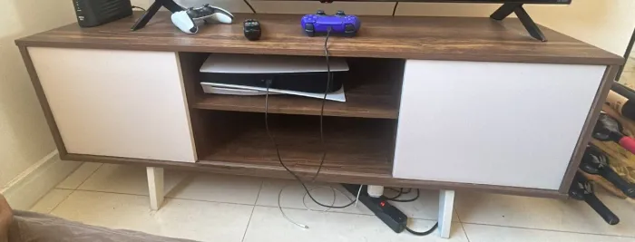 Rack para TV - Madeira e Branco - Excelente Estado