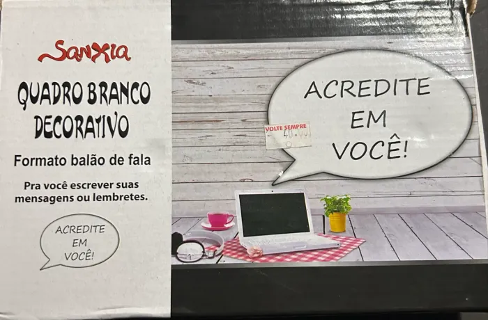 Quadro branco decorativo com luz 