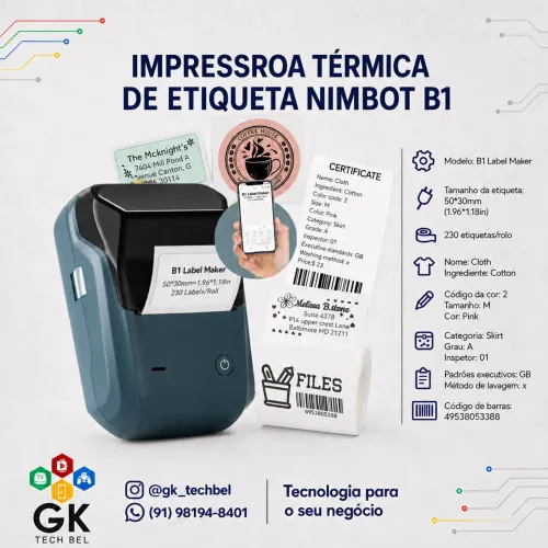 Impressora de Etiqueta Nimbot B1 (entrega gratis)