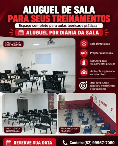 Aluguel de sala para treinamentos.