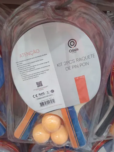 Kit - 2 raquetes e 3 bolinhas de ping pong