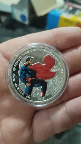 Moeda Comemorativa Canadá Superman 20 Dollars 2013 (Colorida) + Cápsula