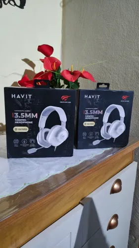 Fone de Ouvido Gamer Havit H2230D 7.1 P3 50mm para PC e Consoles Cor Branco