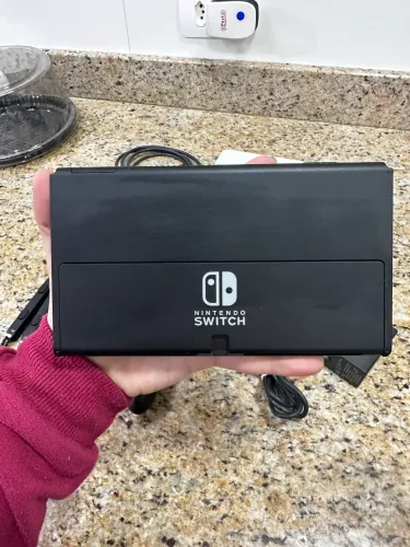 Nintendo Switch Oled Branco Completo + Cartão 128gb + Case E Acessórios