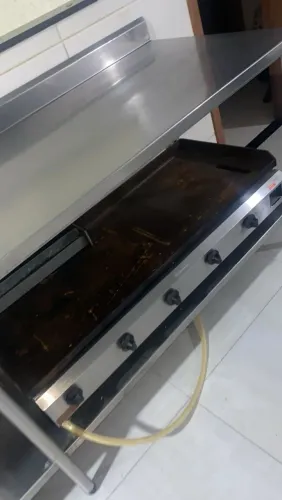 Chapa profissional a gás 5 queimadores