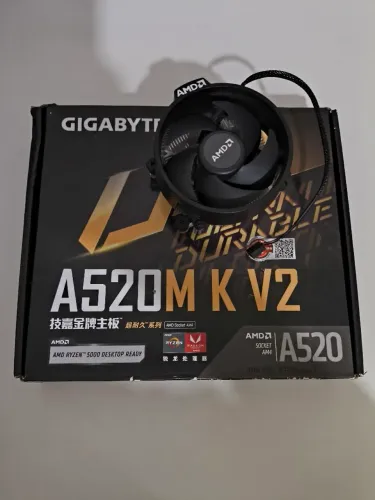Placa mãe Gigabyte A520M K V2 + Air cooler AMD