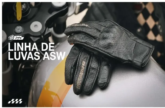 LUVA ASW STREET CARBON TAMANHO 4XL PRETA NOVA MOTOCICLETA PROTECAO