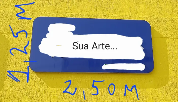 Placa p/ fachada de loja em ACM - 2,50m X 1,25m