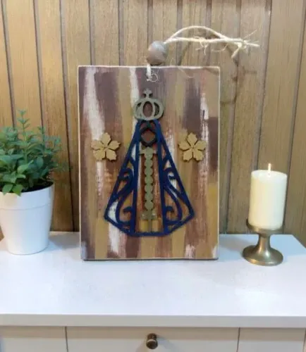 Placa Decorativa Nossa Senhora Artesanal! Produto NOVO!