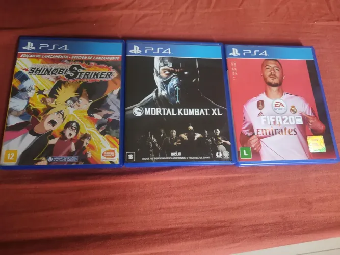 Lote jogos ps4, mortal Kombat Xl + FIFA 20 + Naruto