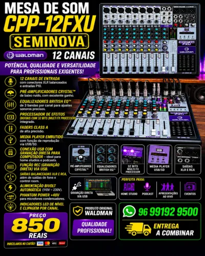 Mesa de Som Waldman Cpp12fxu