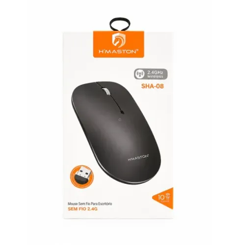 Mouse Sem Fio H?Maston SHA-08 2.4GHz Óptico USB Alcance 10m