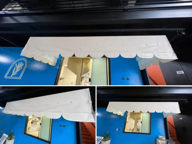 Toldo Retrátil Completo com Lona e braços de Ferro