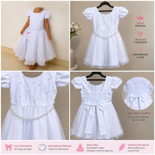 Vestido usado somente uma vez, tamanho 3
