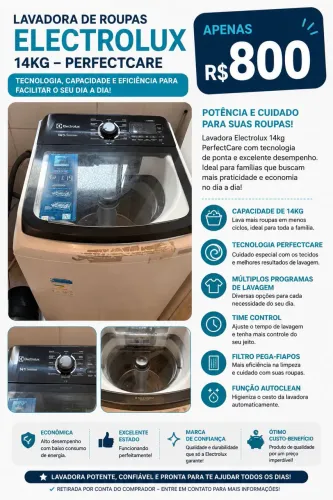 Lavadora de Roupa 14 kilos