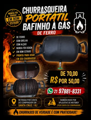 Churrasqueira Portátil Bafinho de Ferro - Nunca Usada