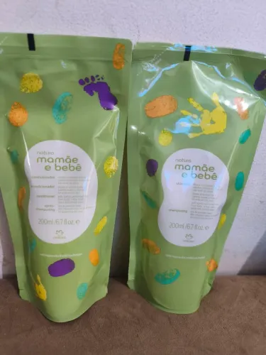 Kit natura mamãe bebê shampoo e condicionador 