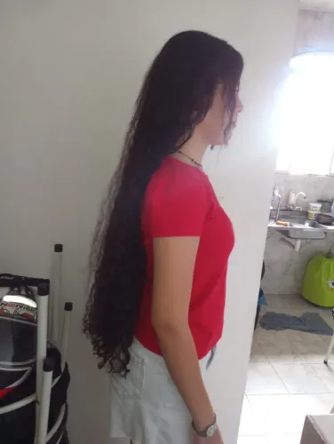 Cabelo Cacheado Castanho longo
