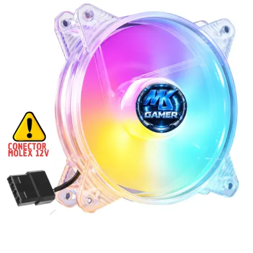 fan GAMER RGB 120CM conector molex 12v Transparente