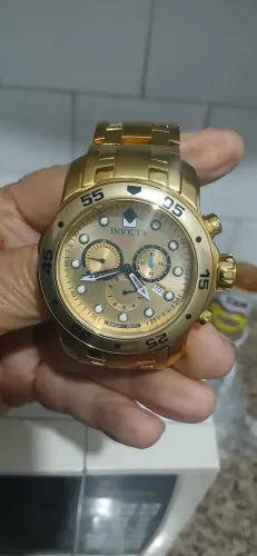 Relógio invicta dorado máquina ronda cronômetro.