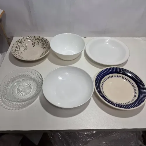 Pratos Fundos 6 peças Porcelana e Cerâmica Oxford e Biona (2 fundos e 4 Tigelas Cumbucas)
