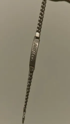 ?Pulseira De Prata 925 Identidade Gravada Matheus - 15g / 22cm Legítimo