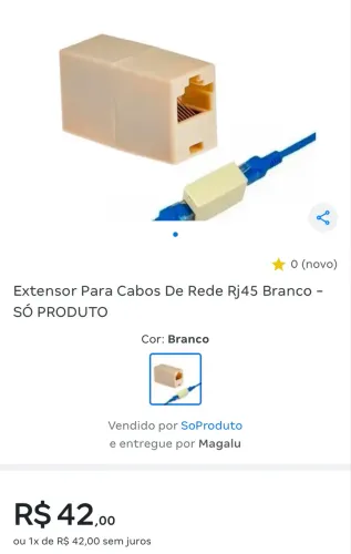 Extensor para cabos de rede rj45