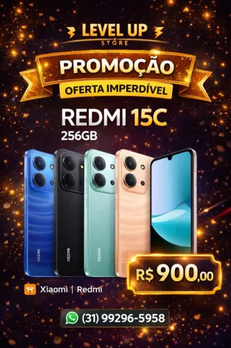 Xiaomi Redmi 15c 256GB Global. Novo lacrado com garantia e pronta entrega 