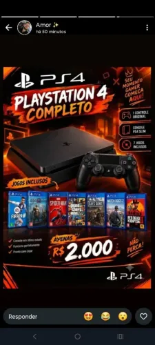 Playstation 4 + 7 JOGOS+ ENTREGO+ PARCELO NO CARTÃO