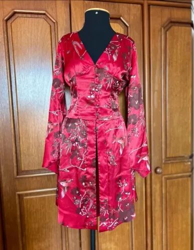 Kimono tamanho m cetim estilo japonês